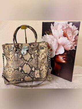 Michael Kors Hamilton Large Python Satchel